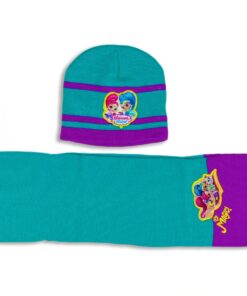 Shimmer And Shine Σκουφάκι και Κασκόλ με Σχέδιο Πριγκίπισσες Τζίνι - Τιρκουάζ (SS11732)