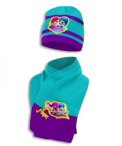 Shimmer And Shine Σκουφάκι και Κασκόλ με Σχέδιο Πριγκίπισσες Τζίνι - Τιρκουάζ (SS11732)