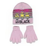 Σκουφάκι και Γαντάκια με Σχέδιο Minions - Ροζ (HQ4191)