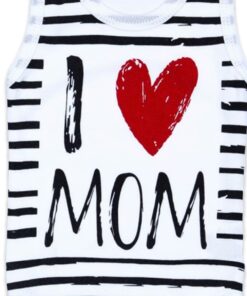 Κορμάκι με Σχέδιο "I Love Mom"- Άσπρο