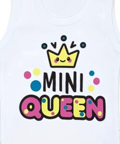 Κορμάκι με Σχέδιο "Mini Queen"- Άσπρο