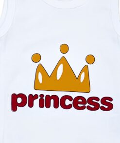 Κορμάκι με Σχέδιο "Princess"- Άσπρο