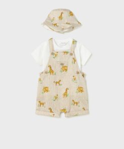 Mayoral Σετ Σαλοπέτα, Κοντομάνικη Μπλούζα και Καπελάκι (23-01626-035)