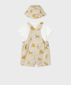 Mayoral Σετ Σαλοπέτα, Κοντομάνικη Μπλούζα και Καπελάκι (23-01626-035)