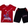 Παιδικό Σετ Κοντομάνικη Μπλουζίτσα με Βερμούδα και Σχέδιο Υπερήρωα - Κόκκινο (66127)