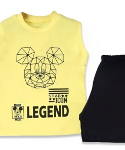 Παιδικό Σετ Μπλούζα Αμάνικη και Παντελονάκι Βερμούδα με Ήρωα Κινουμένων Σχεδίων "Legend" - Κίτρινο (66901)