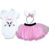 Σετ Κορμάκι, με Στέκα και Φούστα με Σχέδιο Λαγουδάκι - Ροζ