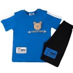 Σετ Μπλουζίτσα και Παντελονάκι Βερμούδα με 3D Αρκουδάκι - Μπλε