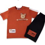 Σετ Μπλουζίτσα και Παντελονάκι Βερμούδα με 3D Αρκουδάκι - Πορτοκαλί