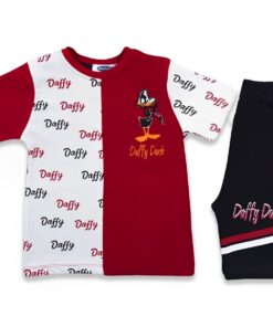 Σετ Μπλουζίτσα και Παντελονάκι Βερμούδα με 3D "Daffy Duck" - Κόκκινο