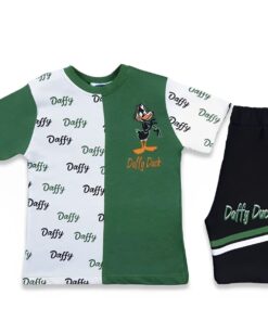 Σετ Μπλουζίτσα και Παντελονάκι Βερμούδα με 3D "Daffy Duck" - Πράσινο