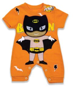 Βρεφικό Φορμάκι Κοντομάνικο με Σχέδιο Υπερήρωα - Πορτοκαλί (65906)