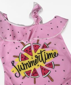Μαγιό Ολόσωμο με Σχέδιο Καρπουζάκια "Summertime" - Ροζ