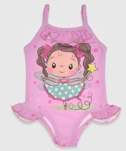 Μαγιό Ολόσωμο με Σχέδιο Μπαλαρίνα - Ροζ