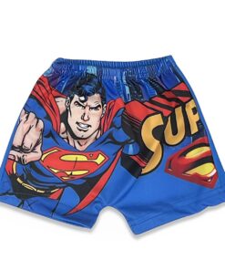 Μαγιό Σετ με Μποξεράκι, Μπλούζα και Σκουφάκι με Σχέδιο Σούπερ Ήρωα