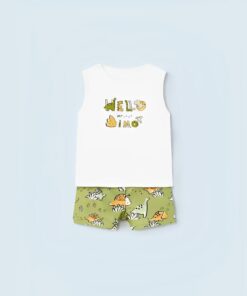 Mayoral Μαγιό Σορτσάκι και Αμάνικο Μπλουζάκι "Hello Mr. Dino"