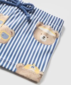 Mayoral Μαγιό Σορτσάκι και Κοντομάνικο Μπλουζάκι με Σχέδιο Αρκουδάκια και Ψαράκια