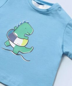 Mayoral Μαγιό Σορτσάκι και Κοντομάνικο Μπλουζάκι με Σχέδιο Δεινοσαυράκι