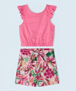 Mayoral Παιδικό Σετ Μπουστάκι με Σταυρωτό Δέσιμο και Σορτσάκι