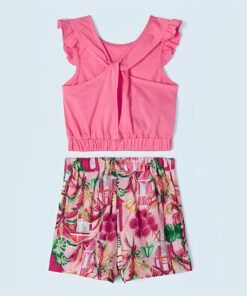 Mayoral Παιδικό Σετ Αμάνικη Μπλούζα με Σταυρωτό Δέσιμο και Σορτσάκι