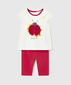 Mayoral Σετ Κοντομάνικη Μπλούζα και Κολάν Κάπρι με Σχέδιο Πασχαλίτσα