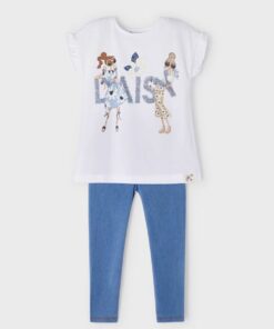 Mayoral Σετ Κοντομάνικη Μπλούζα και Παντελόνι Κολάν "Daisy"