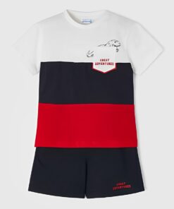 Mayoral Σετ Κοντομάνικη Μπλούζα και Βερμούδα "Great Adventure"