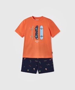 Mayoral Σετ Κοντομάνικη Μπλούζα και Βερμούδα "Summer Vibes"
