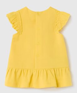 Mayoral Βρεφικό Φορεματάκι Αμάνικο με Βολάν - Κίτρινο