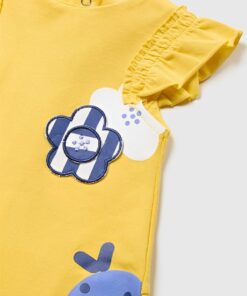Mayoral Βρεφικό Φορεματάκι Αμάνικο με Βολάν - Κίτρινο