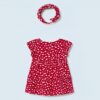 Mayoral Βρεφικό Φορεματάκι Κοντομάνικο και Κορδέλα με Σχέδιο Καρδούλες