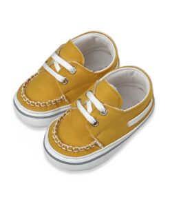 Παπουτσάκια Βρεφικά Αγκαλιάς με Κορδονάκια - Κίτρινα (70013)