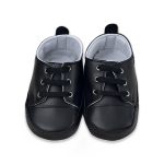 Παπουτσάκια Βρεφικά Αγκαλιάς με Κορδονάκια - Μαύρα (70027)