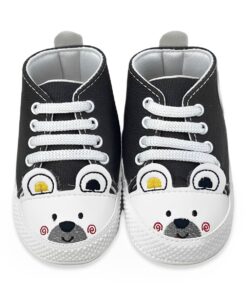 Παπουτσάκια Βρεφικά Αγκαλιάς με Σχέδιο Ζωάκι - Ανθρακί (70077)