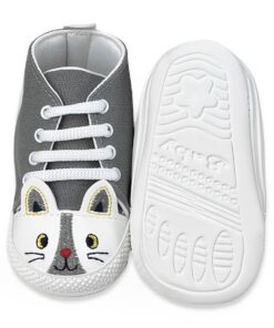 Παπουτσάκια Βρεφικά Αγκαλιάς με Σχέδιο Ζωάκι - Γκρι (70114)