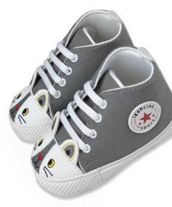 Παπουτσάκια Βρεφικά Αγκαλιάς με Σχέδιο Ζωάκι - Γκρι (70114)