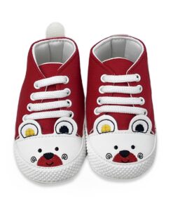 Παπουτσάκια Βρεφικά Αγκαλιάς με Σχέδιο Ζωάκι - Κόκκινα (70048)