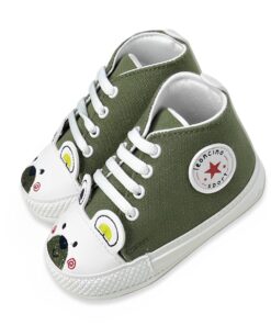 Παπουτσάκια Βρεφικά Αγκαλιάς με Σχέδιο Ζωάκι - Χακί (70069)