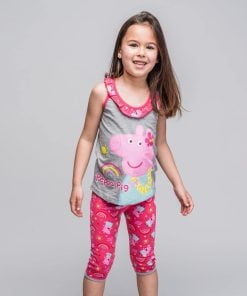 Peppa Pig Σετ Μπλουζίτσα και Παντελόνι Κολάν Κάπρι με Σχέδιο Πέππα Το Γουρουνάκι