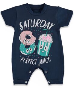 Φορμάκι Βρεφικό Κοντομάνικο "Saturday Perfect Match" - Σκούρο Μπλε