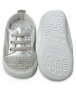 Παπουτσάκια Βρεφικά Αγκαλιάς με Κορδονάκια και Τρουκς - Μπεζ (70572)