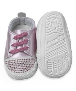 Παπουτσάκια Βρεφικά Αγκαλιάς με Κορδονάκια και Τρουκς - Ροζ (70543)