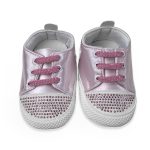 Παπουτσάκια Βρεφικά Αγκαλιάς με Κορδονάκια και Τρουκς - Ροζ (70543)