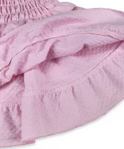 Βρεφικό Φορεματάκι με Βολάν και Σχέδιο Λουλουδάκια - Ροζ