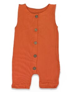 Βρεφικό Φορμάκι Αμάνικο με Κουμπάκια - Πορτοκαλί
