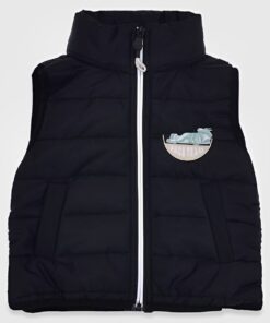 Παιδικό Μπουφανάκι Αμάνικο Καπιτονέ "Race Team" - Μαύρο