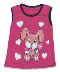 Βρεφικό Σετ με Αμάνικη Μπλουζίτσα και Παντελονάκι Κάπρι με Σχέδιο Λαγουδάκι – Φούξ