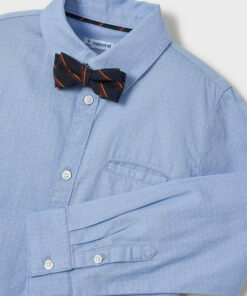 Mayoral Παιδικό Σετ Πουκάμισο με Παπιγιόν και Παντελόνι Καμπαρντινέ – Μπλε