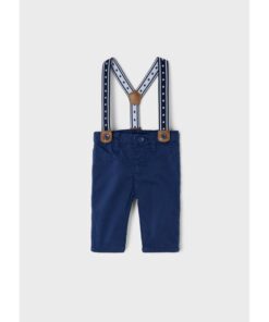 Mayoral Σετ Πουκάμισο Λινό και Παντελόνι Καμπαρντινέ με Τιράντες – Μπλε (72054)