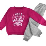 Παιδικό Σετ Χοντρές Φόρμες Φούτερ, Μπλούζα και Παντελόνι με Σχέδιο - Φουξ (73142)